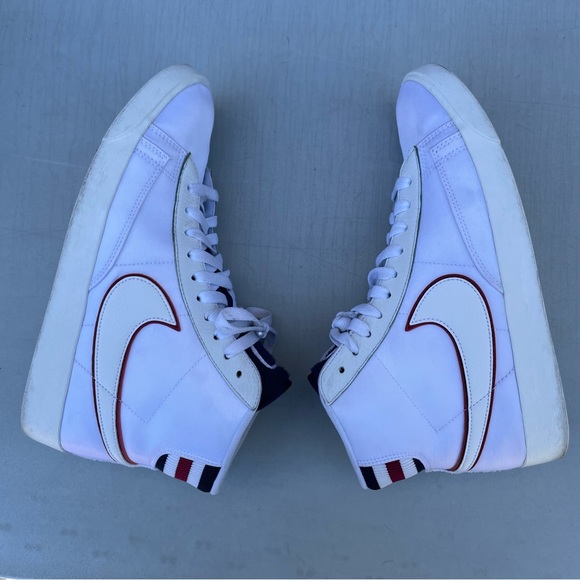 Nike Blazers Satin Jacket White Mid Lace Up Sneakers - Picture 3 of 9